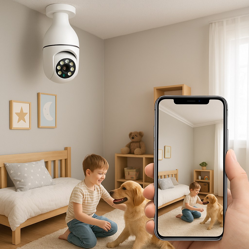 دوربین لامپی چرخشی بی سیم